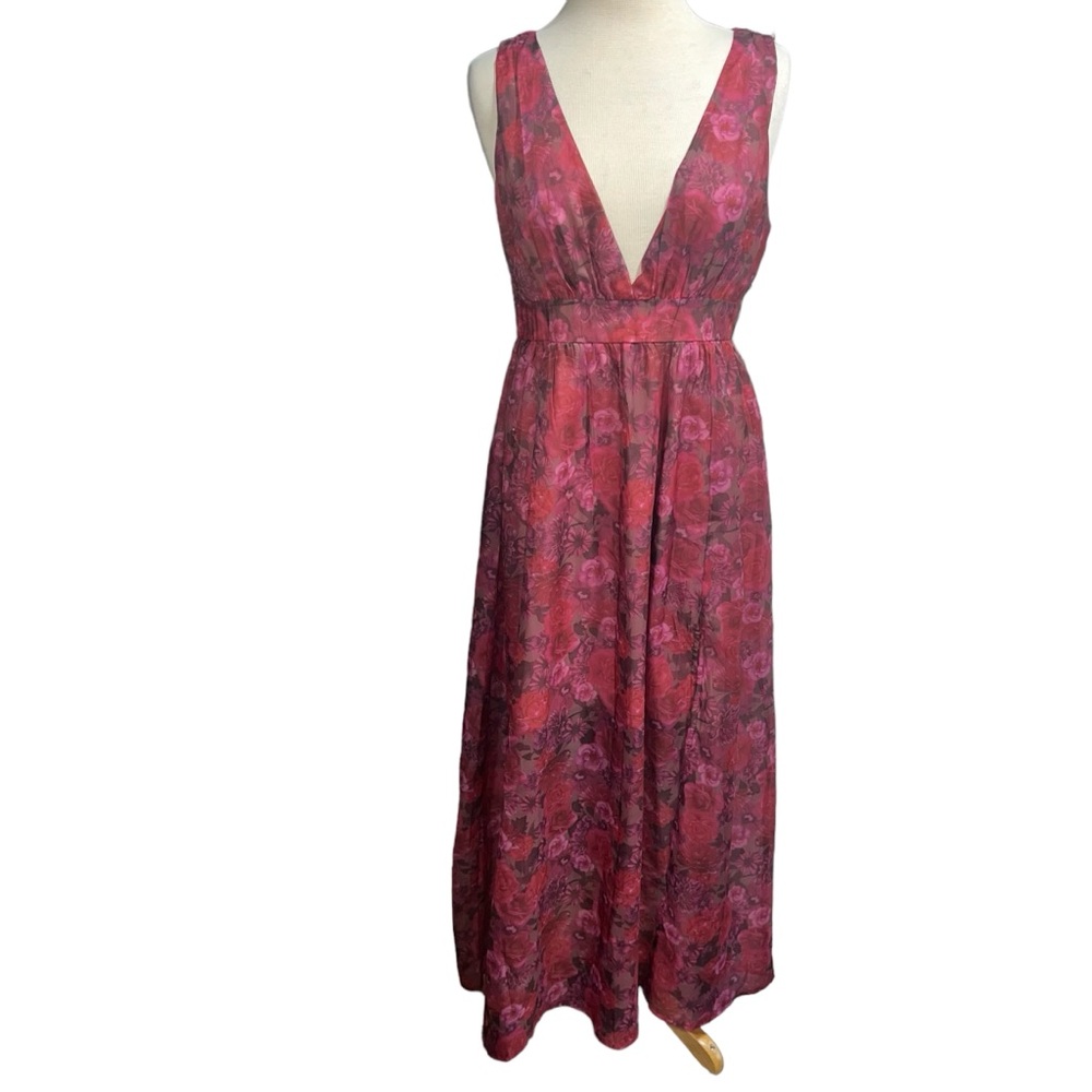 Elegant Pink Floral Maxi Dress Lulu’s